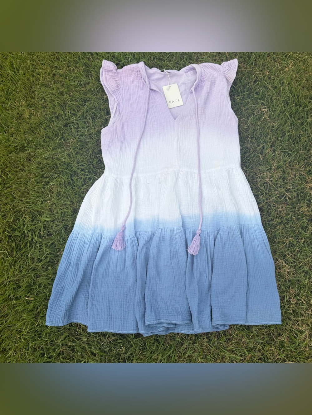 NWT Fate Dip Dyed Ruffle Baby Doll Dress